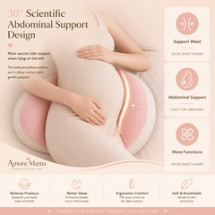 Amore Mama U-Shaped Maternity Pillow for Pregnancy Support